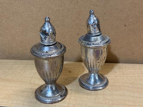 Sterling Silver Weighted S&P Shakers Pair