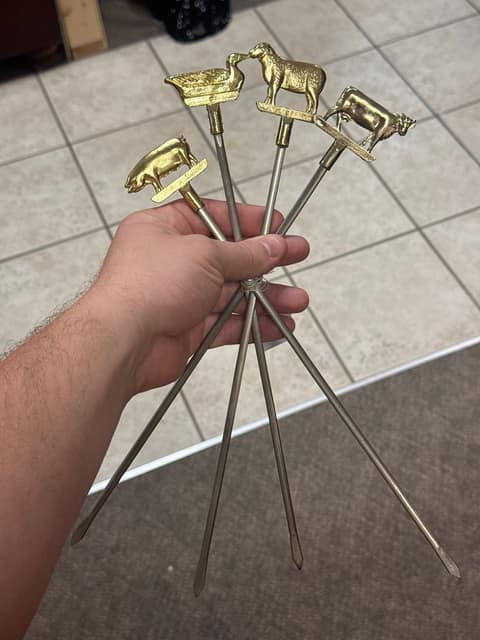 Farm Animal Brass Skewers