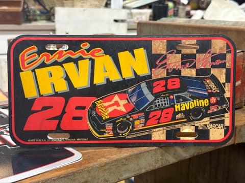 Ernie Irvan License Plate (Plastic)