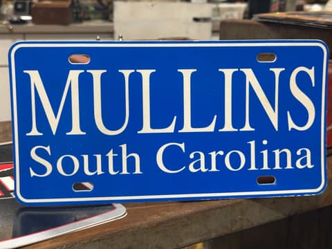 Mullins South Carolina Plate (Plastic)