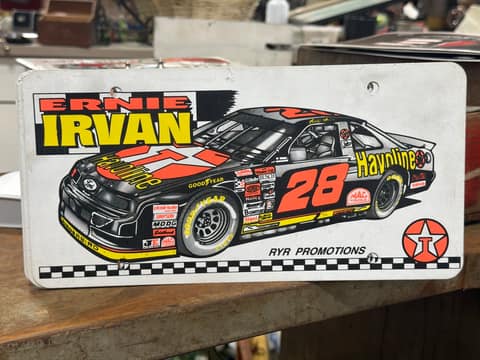 Ernie Irvan License Plate