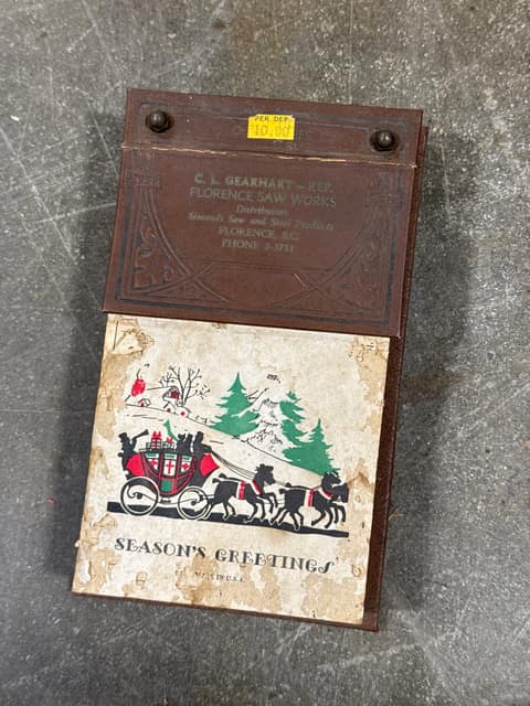 1957 Florence Saw Works Seasons Greeting Calendar