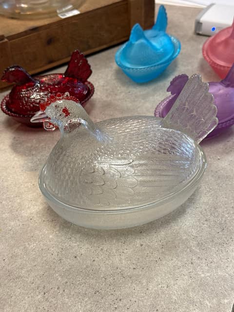 Indiana Glass Clear Hen on Nest