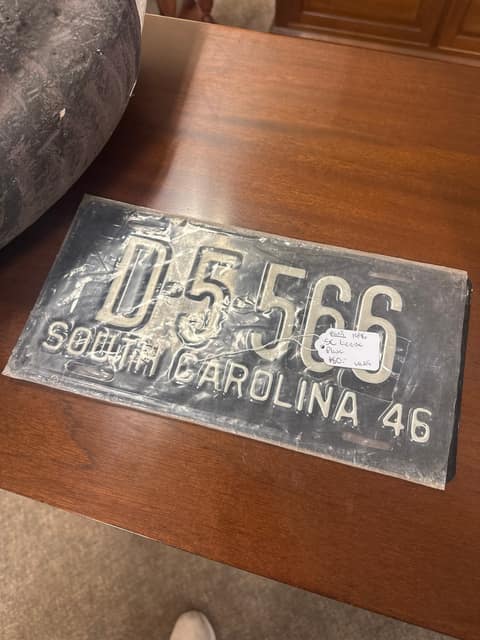 Mint 1946 SC license Plate