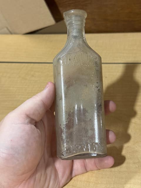 Apothecary Bottle Quality Purity Antique