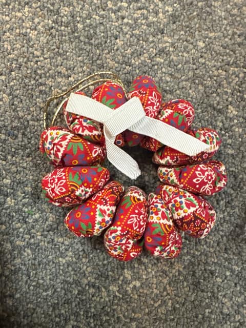 Fabric wreath ornament
