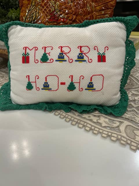 Cross Stitch Merry Pillow