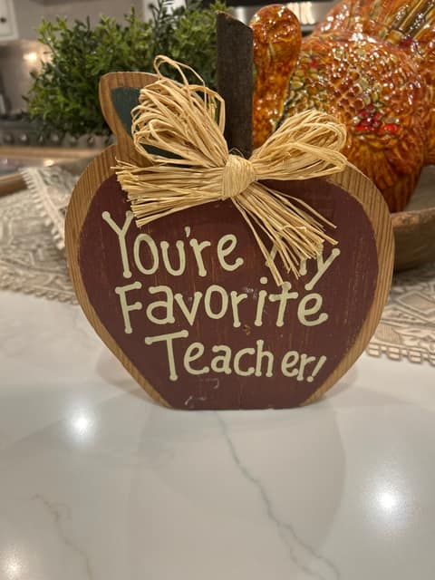 Vtg Wooden Teacher Apple