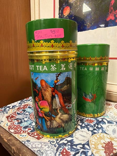 Green tea tin