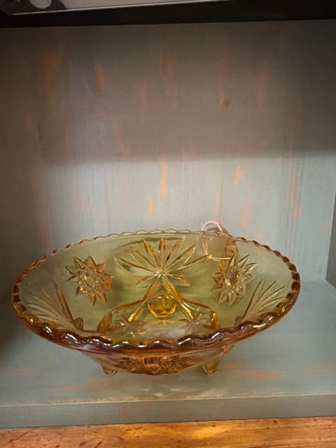 Vintage Amber Glass Bowl