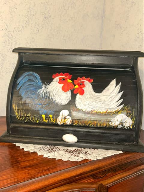 Rooster Roll-top Bread Box