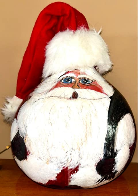 Large Painted Santa Gourd