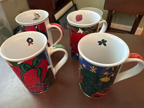 Set up for Christmas mugs by signature housewares