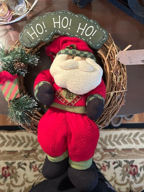 Vintage ho ho ho Santa wreath