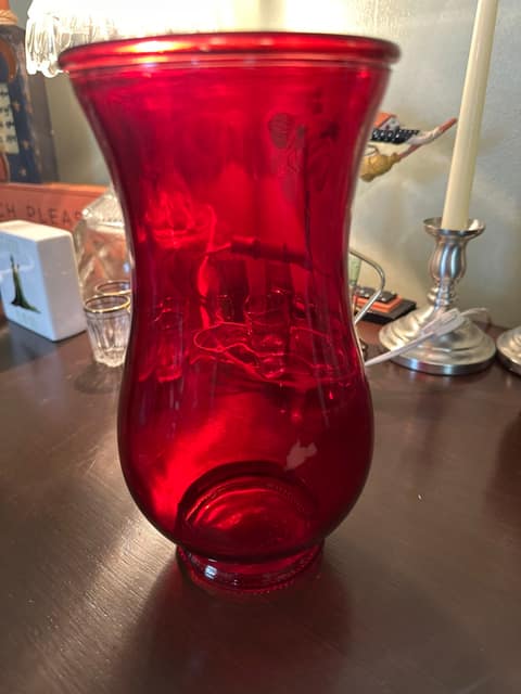 Red glass vase