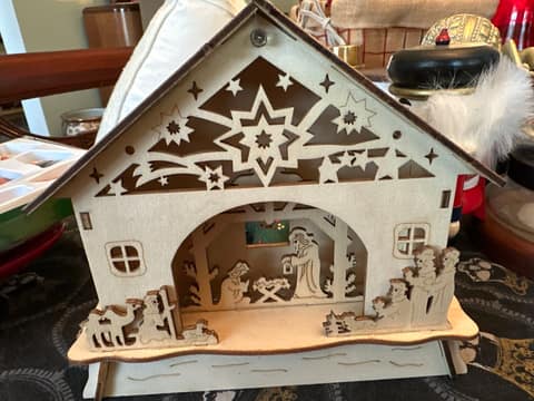 Laser cut lighted nativity scene