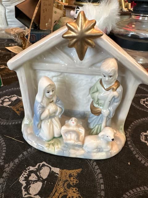 Vintage ceramic nativity scene