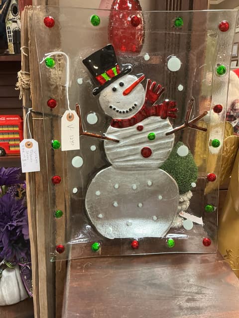 Snowman Platter 12.5x17