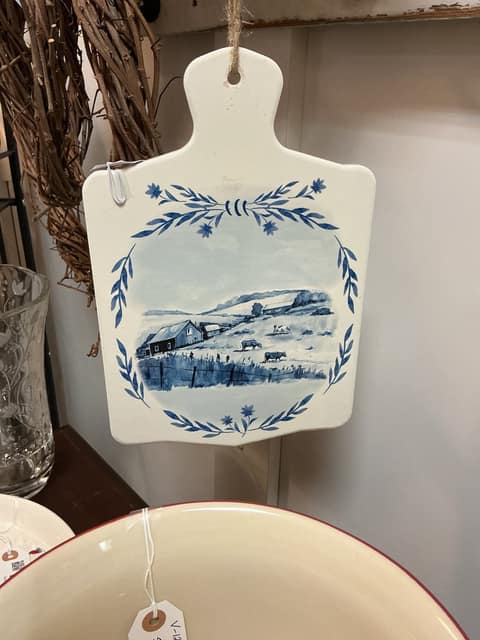 Vintage Blue and Cutting Board