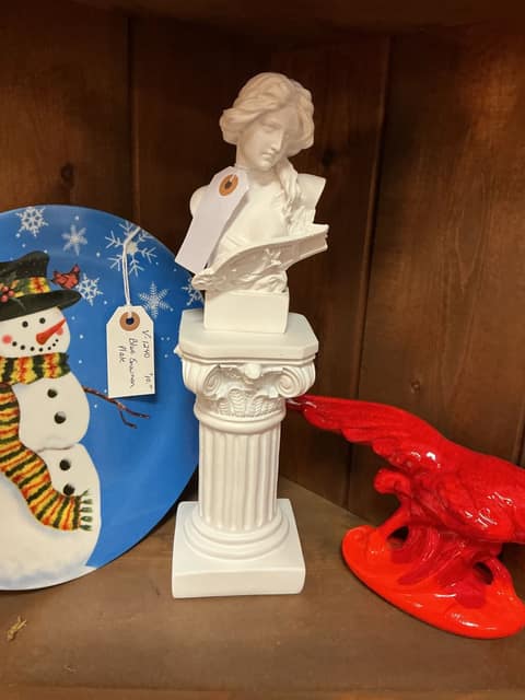 Greek Musical Goddess Bust With Pedestal 2 pc
