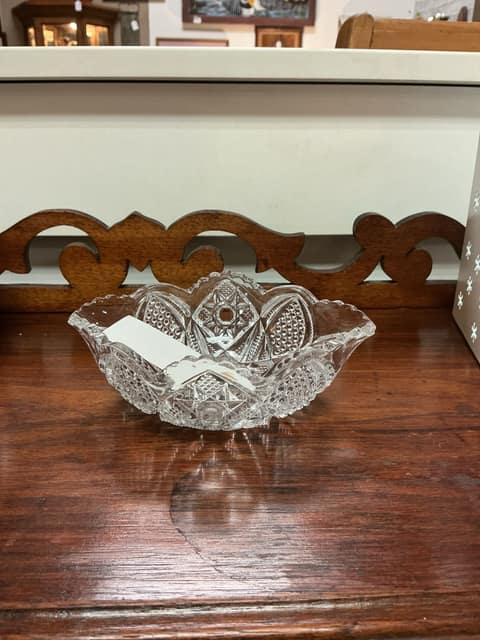 Vintage Oval Crystal Bowl