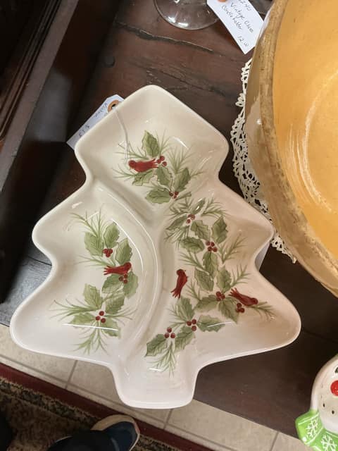 Christmas Tree and Cardinal Candy Dish