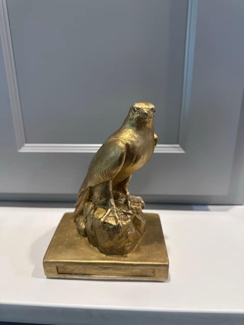 Gold-Tone Bird on Pedestal Base